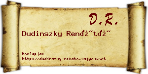 Dudinszky Renátó névjegykártya